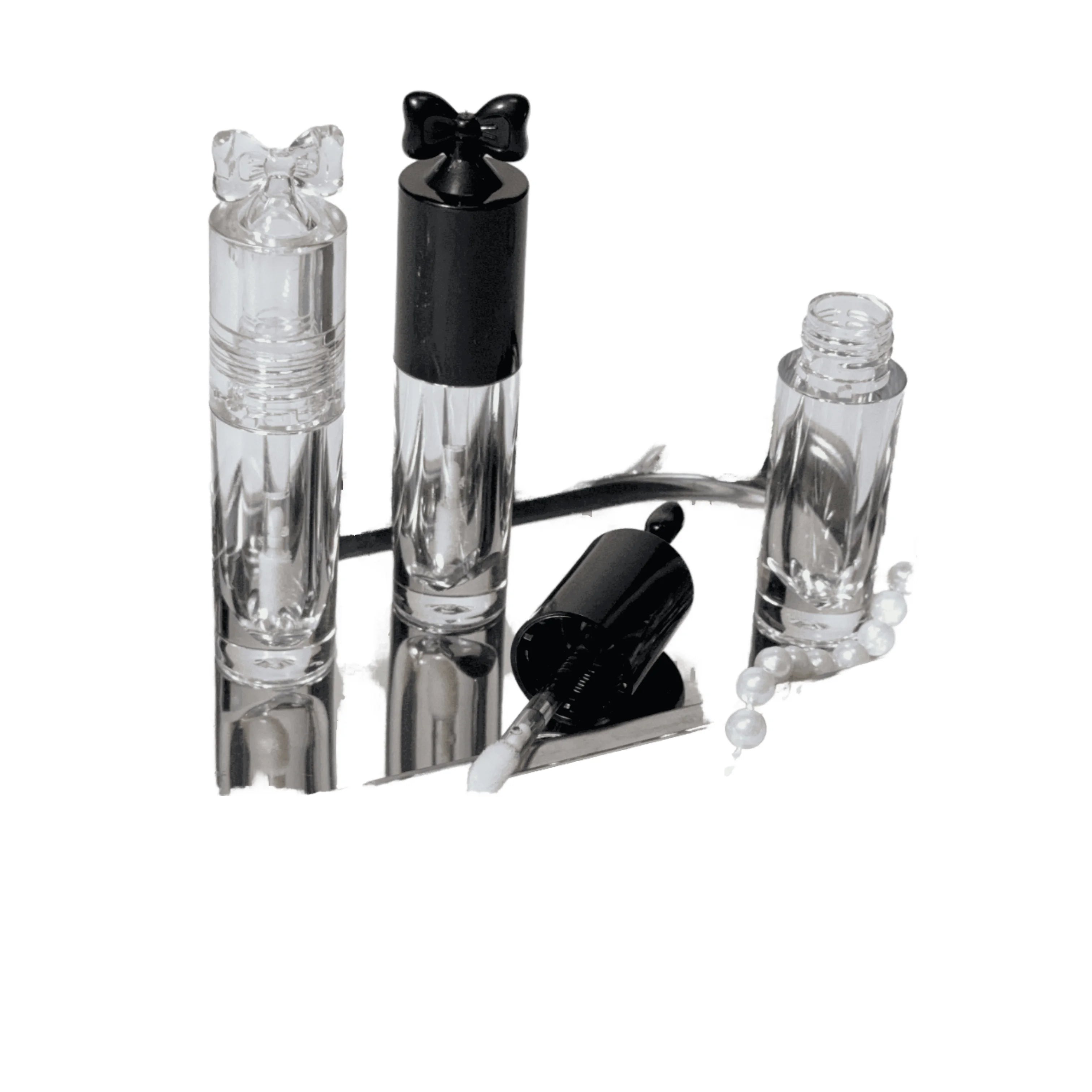Split Bottle in Stock 2.5ml Round Tube with Large Butterfly Brush Head  Lip Gloss Lip Gloss and Lip Honey Empty Tube