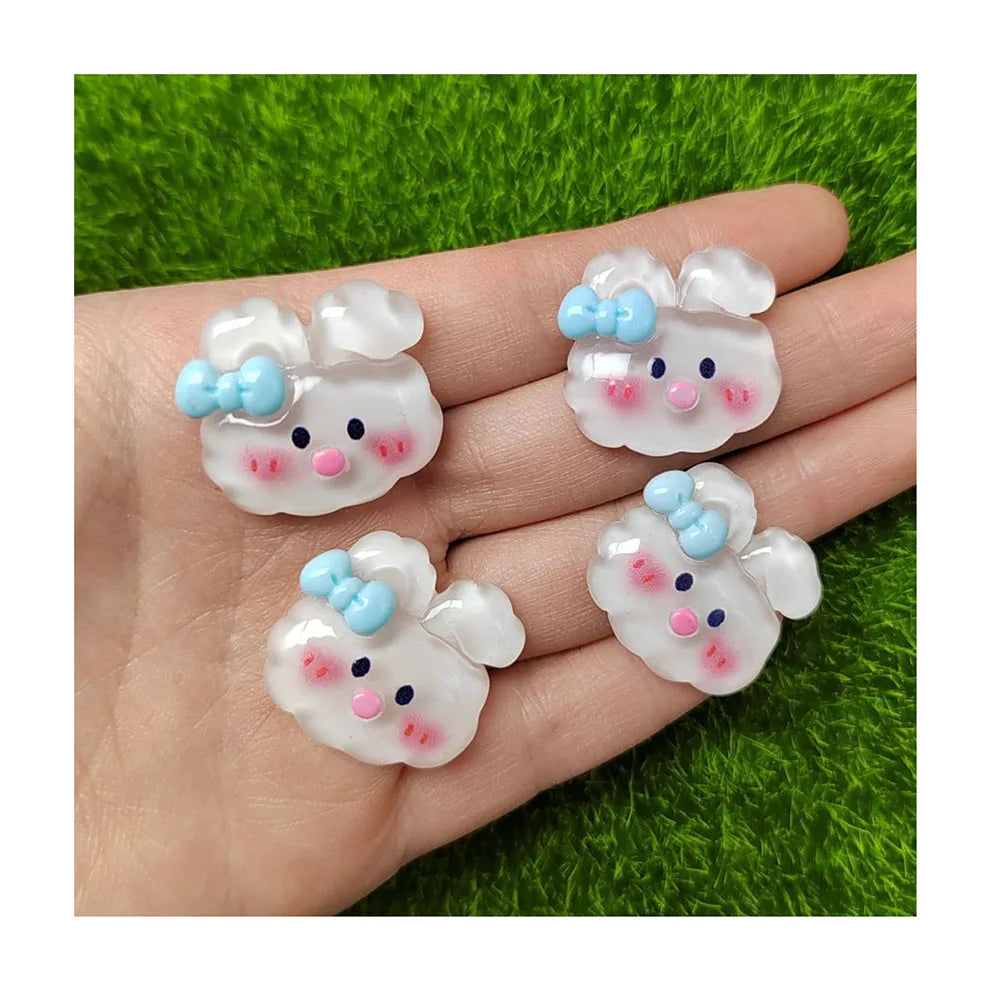 Hairpin DIY Craft Accessories Kawaii Animals Charms Flat Back Resin Cabochons Bear Rabbit Dog Cat