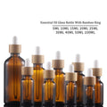 Amber Glass Packaging Container with Bamboo Lid Dropper Essential Oil Cosmetic Packaging with False Eyelashes Use