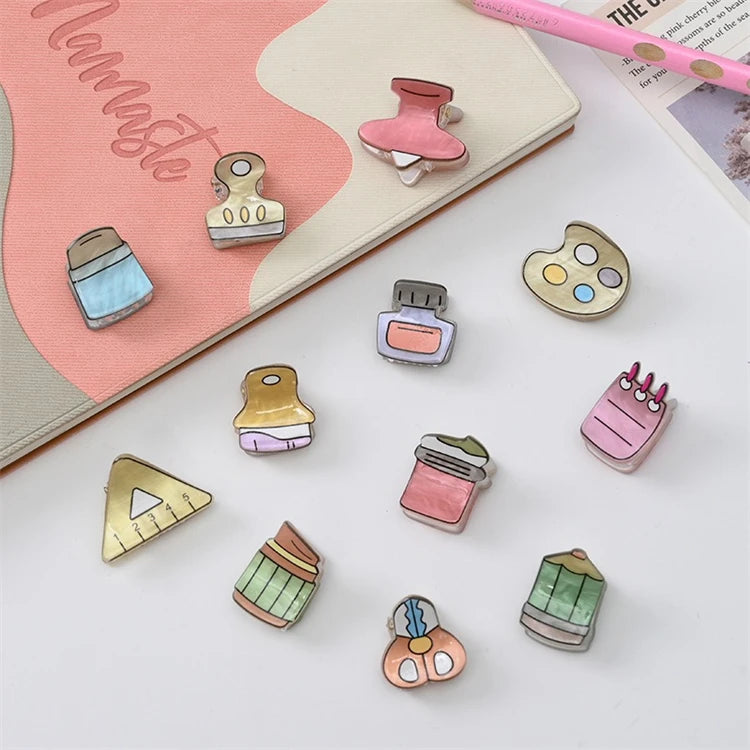WoW Sheila OEM Design Mini Cute New Acrylic Easiest Match Pencil Scissors Drawing Board Small Hair Claw Clips
