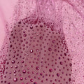 Fashion New Pink Crystal High Quality Rhinestone Set in Pink Elastic Mesh Fabric for Custom Dresses MegaBDM