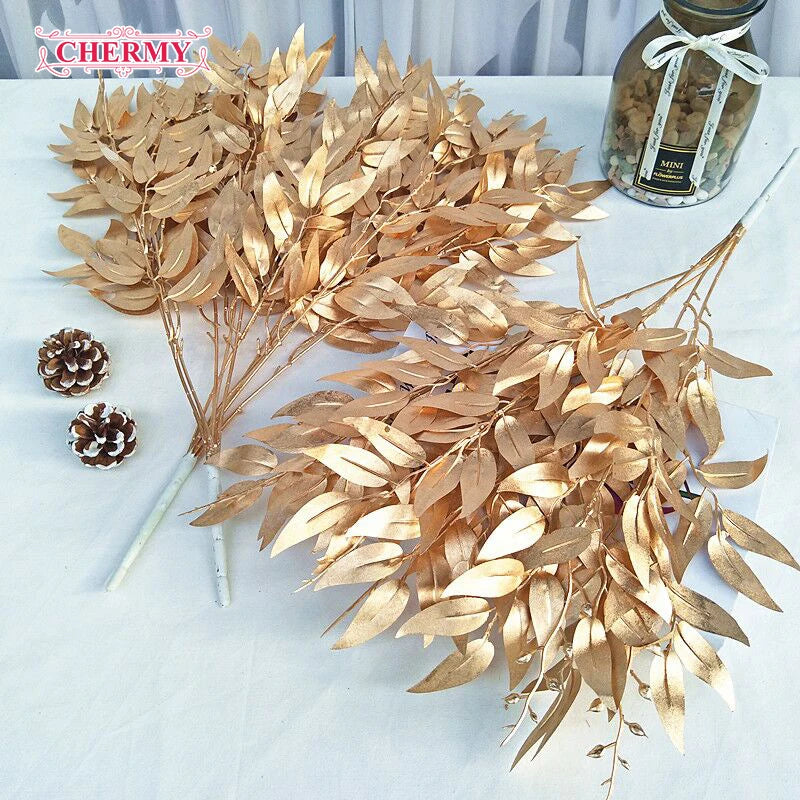 Factory Direct Sale Wedding Road Guide Layout Artificial Plant Leaves Silk Willow Leaves