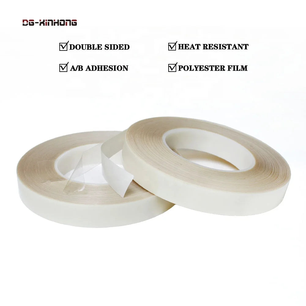 2- High Temperature Heat Resistant Glass Protection Polyester PET Film Different Side Different Adhesion Double Sided A/B Tape