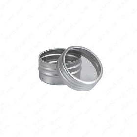 Empty Aluminum Jar Metal Tin Nail Crafts Storage Box Lip Balm Cosmetic Cream Container 20g Aluminum Jar with Clear Window Lid