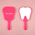 Zonyin Custom Logo Small Plastic Cute Tooth Shape Handheld Mirror Portable Compact Small Vintage Pocket Mirror for Gift