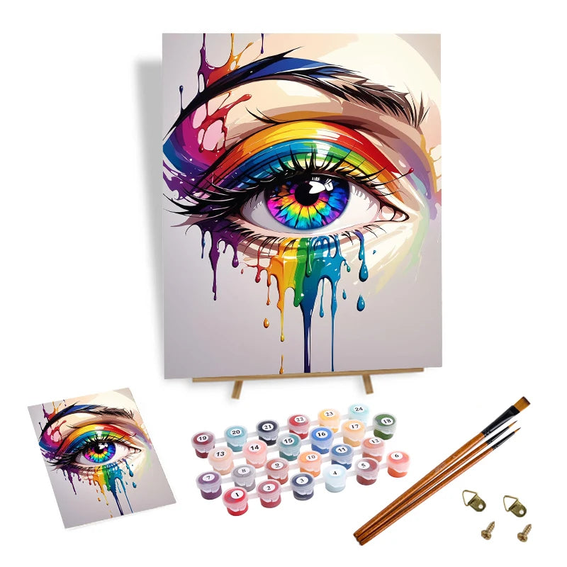 Custom Painting by Numbers Eye Beginners Hand-painted Unique Paint by Number Gifts DIY Paint by Numbers Kit