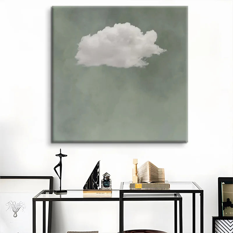 Wholesale Abstract Sage Green Cloud Minimalist Wall Art for Home Decoration