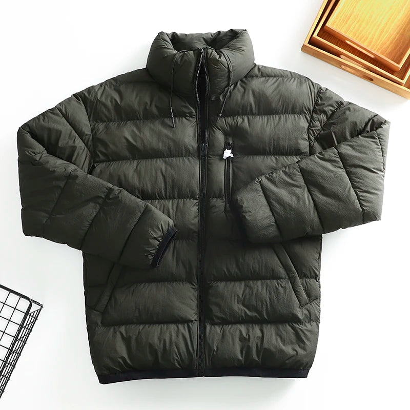 Factory Direct Custom Men's Down Jacket Leisure Solid Color Collar Men's Winter Down Jacket