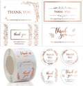 Rose Gold Foil Thank You Stickers and Cards for Supporting My Small Business Sticker Roll