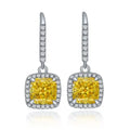 2022 New Cushion Cubic Zirconia Drop Earring 925 Silver Valentines Earrings for Women