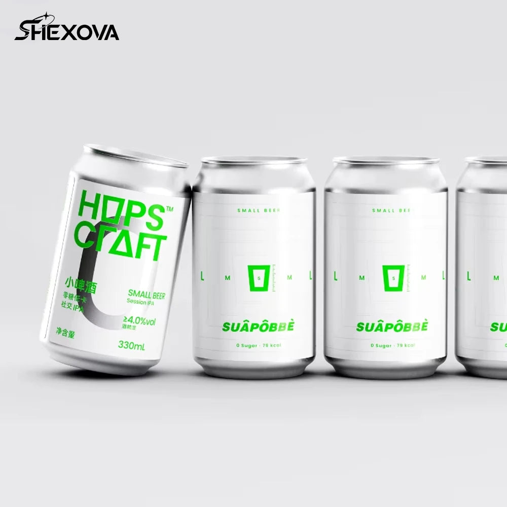 Customized Print Logo 330ml/500ml Aluminum Cans for Beer Soda Tea & Juice Packaging with Lids and Sealing Machine