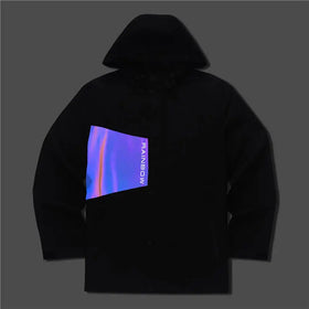 Rainbow Spray Original Design Mens Outdoor Sport Jackets Street Zipper up and Single Button Reflective Print Men's Hoodie Jacket