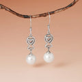 Creative Design Korean S925 Silver Pearl Fine Dangle Earrings Elegant Jewelry Ear Hooks