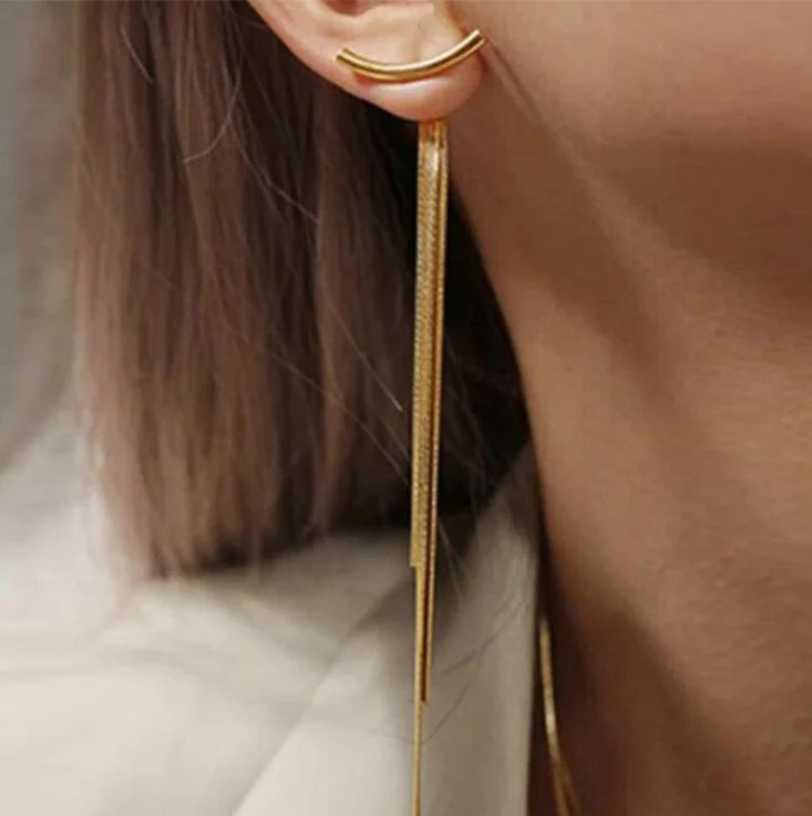 2026 New Arrival Trending Luxury Fashion Ladies Earrings Gold Tassel Drop Earrings Jewelry for Women