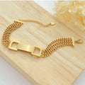 Europe and America Hiphop 18k Icy Bracelet Custom Stainless Steel Gold Plated Bracelet Pulsera De Acero Inoxidable