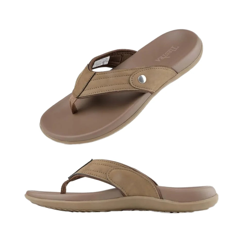 TIESTRA Men's Flip Flops Breathable Open Toe Summer Beach Sandals Non-Slip and Comfortable with Size Range 41-47