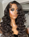 Customized Long Inches Pineapple Wave Natural Color Virgin Brazilian Cuticle Aligned Human Hair Lace Front Wigs