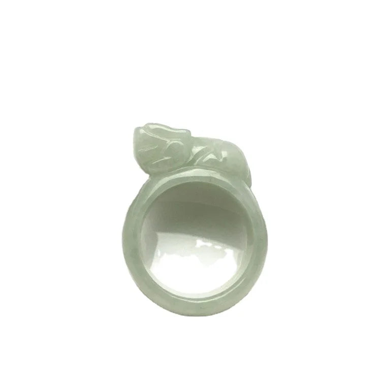 Burmese Jadeite Grade a Brave Ring Jade Pendant Pendant Jade Handicraft Factory Wholesale