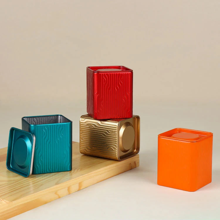 Square Metal Tin Box Custom Wedding Favor for Matcha Tea Cookies Biscuit Candy Packaging
