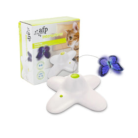 I02 Eco Friendly Smart Funny Motorized Pet Cat Toy Interactive Motion Automatic Self Rotating Electric Cat Toys with butterfly