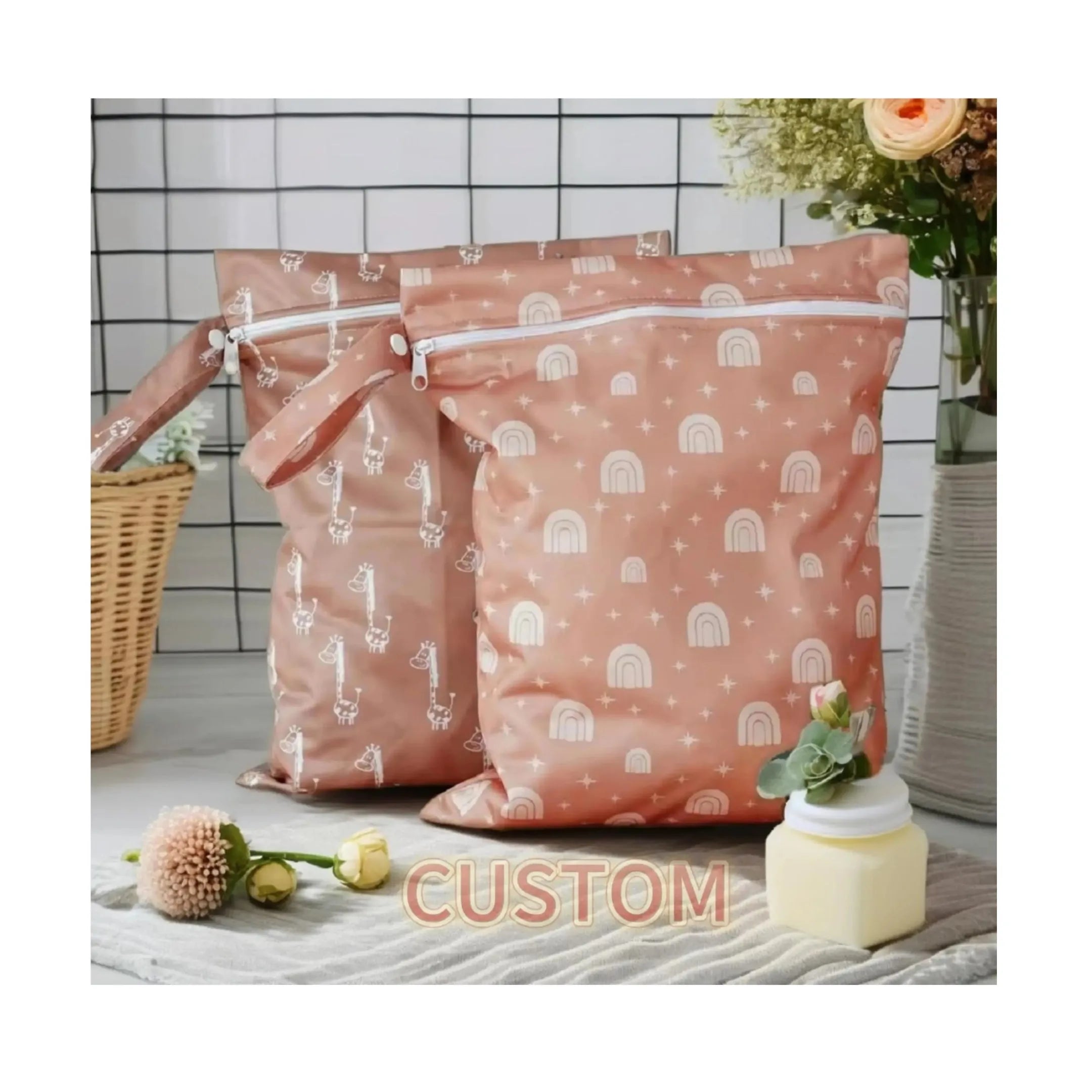 Elinfant Waterproof Swimsuit Wet Bag 26*36cm Single Pocket Custom Logo GYM Cloth Diaper Storage Portable Toiletry Bag