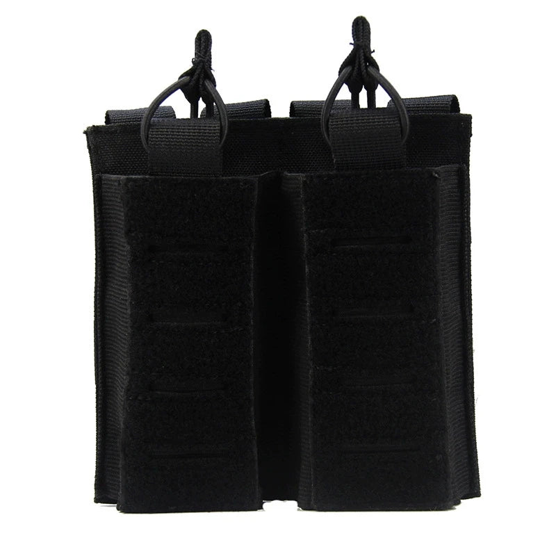 Tactical PALS Double Magazine Pouch Laser Cut Molle Paintball Belt Holster Ammo Elastic Mag Pouch