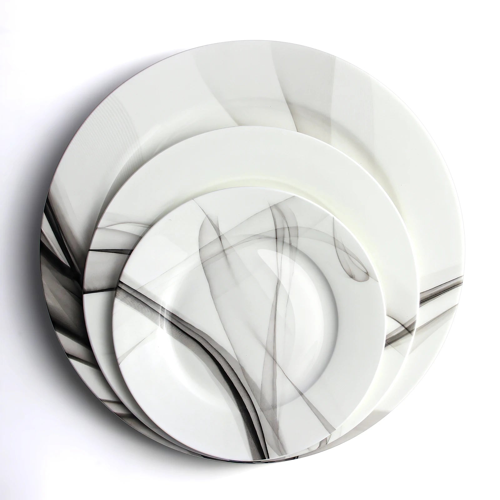 Custom Printed Bone China Dinner PlatesInk Painting Tapas Pastry  Salad Plate for Celebration Events