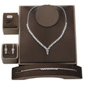 Wholesale Drop Shipping Ready Stock Classic Wedding Accessories Copper Cubic Zirconia Luxury Bridal Jewelry Set for Women BN8433