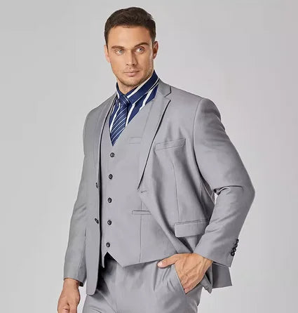 2025 Men's Large Size Suit Fat Business Formal 3 Piece Wedding Dress Interview Professional Loose Custom Wedding Suits for Men