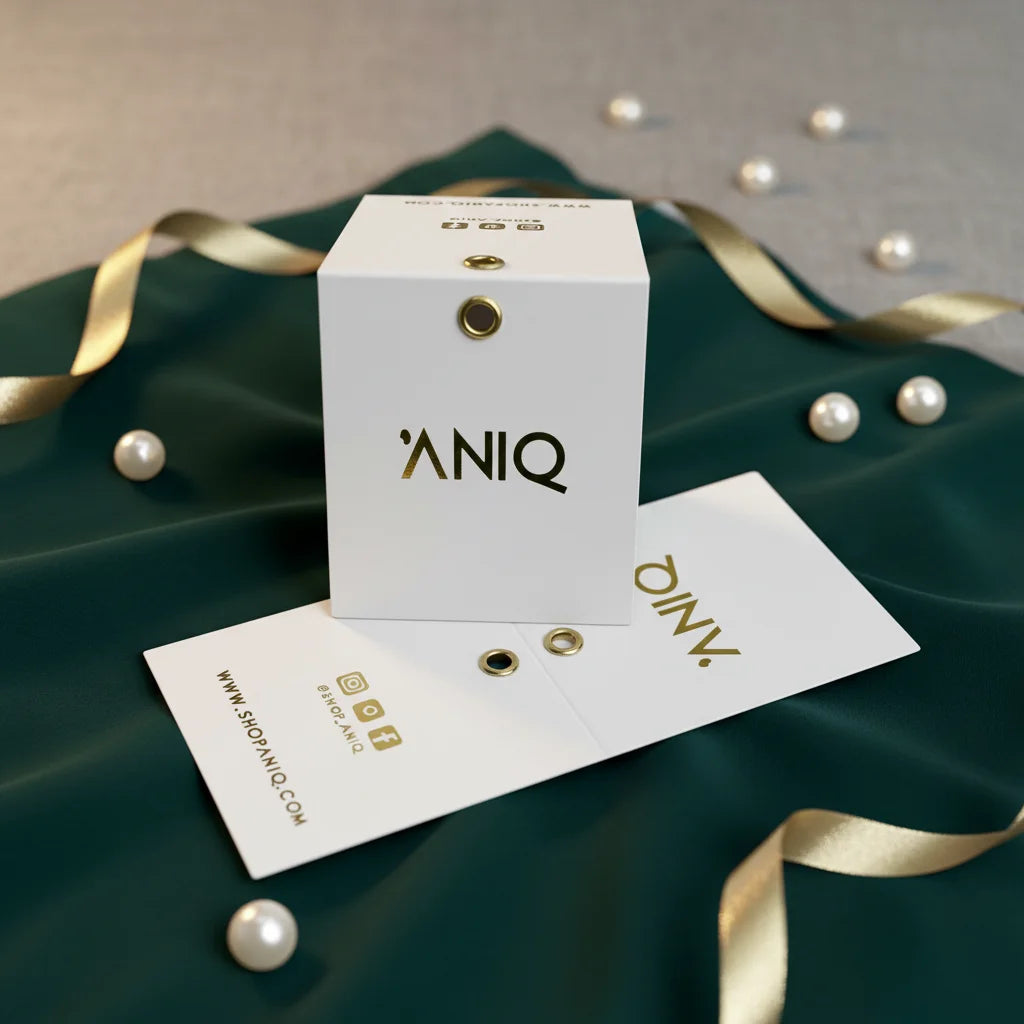 Premium Clothing Tags Custom LOGO Folding Jewelry Paper Hang Tag Free Design Hot Stamping Technique for Bag Use