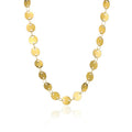 Fashion 18K Gold Brass Small Gold Sequin Choker Necklace Disc Chain Link Choker for Woman