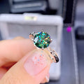 Fashion Cut Diamond Test Past Blue&Green Moissanite Engagement Ring for Women Party Fine Jewelry