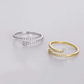 Pave Cubic Zirconia 925 Sterling Silver Fine Jewelry Adjustable Snake Rings for Women