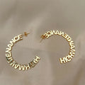 Stainless Steel Jewelry Custom Hoop Name Earrings Fashion Boho Personalised Modern for Women Girls