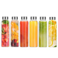 Eco Friendly Clear Borosilicate Glass Water Drink Bottle with Leak Proof Stainless Steel Lid for Juice Refrigerator