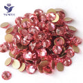 YANRUO 2022 New Arrival 16 Cuts Facts Rose Glass Rhinestones Flatback Non Hotflix for  Cups