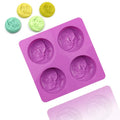 1002 Factory Free Sample 4 Moon Kiss Face Shape Silicone Cake Mold Silicone Candle Molds Soap Making Molds Resin Crafts Tools