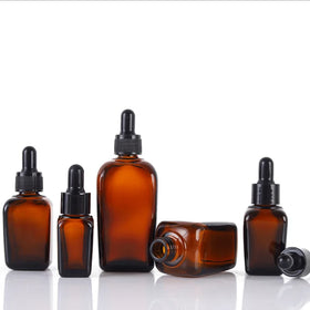 Luxury Square Glass Dropper Bottles for Essential Oil 100pcs MOQ Screen Printing Carton Packed