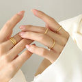 Waterproof Stainless Steel Jewelry Matt Texture Ring Fashion Ring Sets