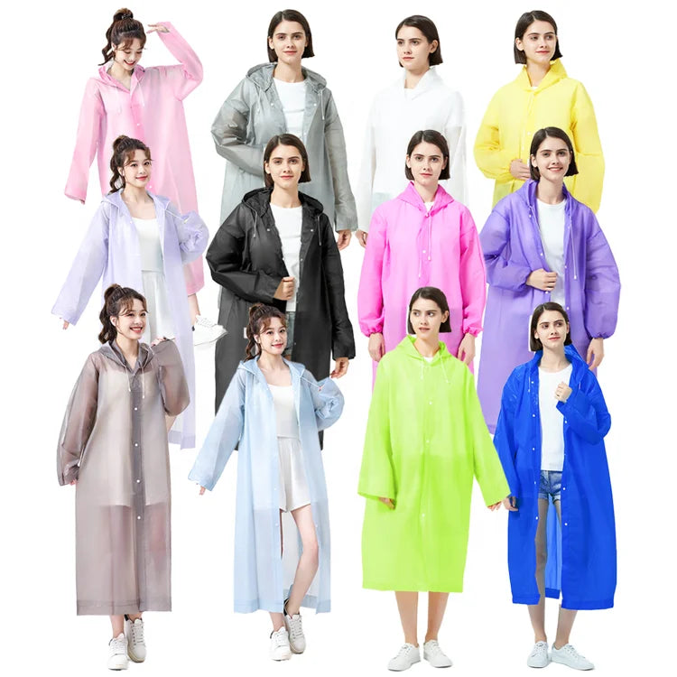 Eco-Friendly Transparent Rain Poncho Lightweight & Portable for Travel Bulk Order with Free Logo Print