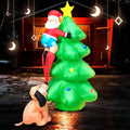 Factory Price LED 1.8M Christmas Inflatable Climbing Tree Chased by Dog Led Lighted for New Year Home Yard Lawn Decorations