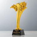 Customized Falcon Gold Plating Crystal Glass Trophies Medals & Plaques for Team Building Bull Awards