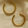 Minimalist Design Women 18k Gold Plated Earrings Hypoallergenic Stainless Steel Gold Hoop Earrings