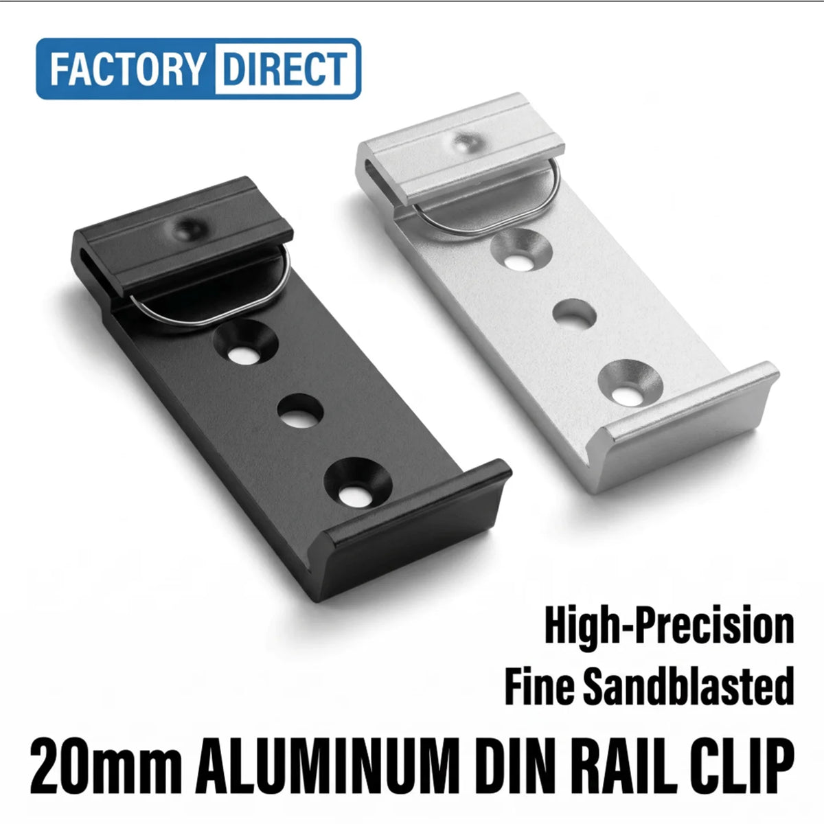 Clamp Snap Hook National Standard 35mm Metric DIN Guide Rail Buckle Easy Installation Aluminum Alloy Black Bracket 1 Year