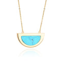 OEM 26-Inch Half Moon Natural Stone Charm Pendant Necklace Gold Fashion Jewelry for Women & Girls Stylish Trendy Chains