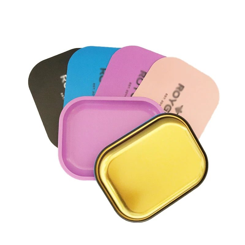 Rolling Tray with Lid Smoking Accessories Set Rolling Tray with Magnetic Lid Hot Sale Custom Logo Tin Rolling Tray