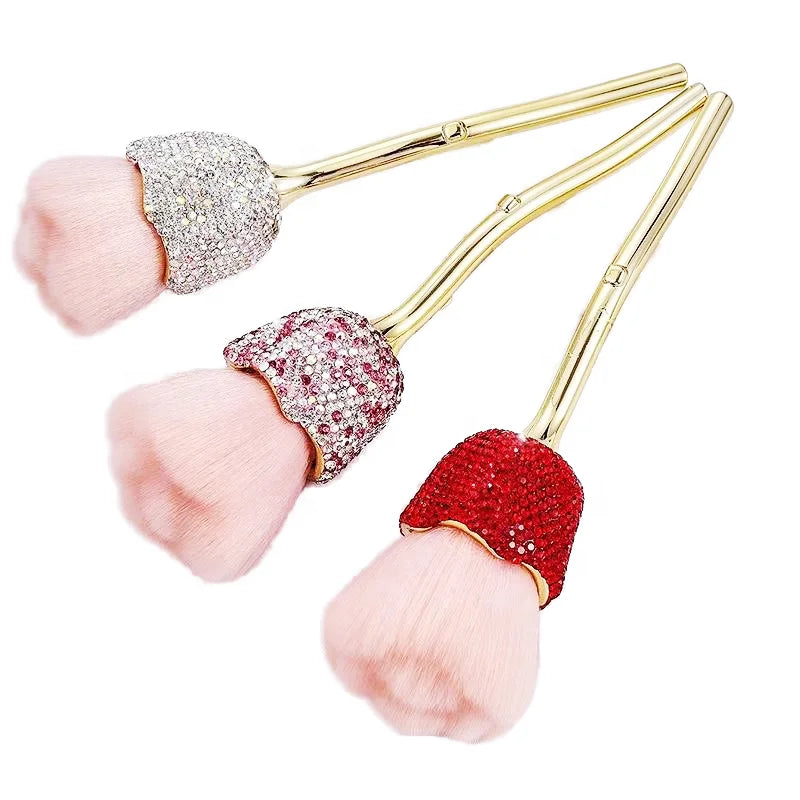 Diamond Rose Nail Dust Brush Large Flower Blush Brush Facial Foundation Nail Art Dust Powder Makeup Tools Beauty Supplies