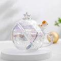 Colorful Planet Glass Cup with Handle Lid Spoon High-value Ball-shaped Water Cup