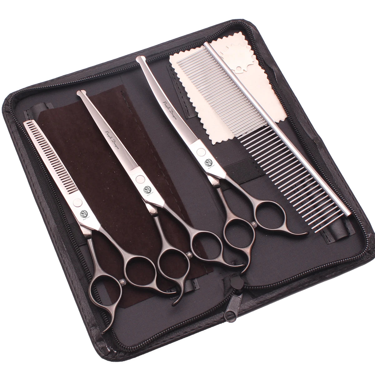 Dog Grooming Scissors Purple Dragon 6.5" 7" Stainless Pet Straight Scissors Thinning Shears Hairdressing Scissors for Dogs Z3099