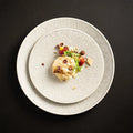 Nordic Stoneware Steak Plate White Red Round Salad Serving Plates Underglaze Colored Dessert Dishes Restaurant Beef Plate